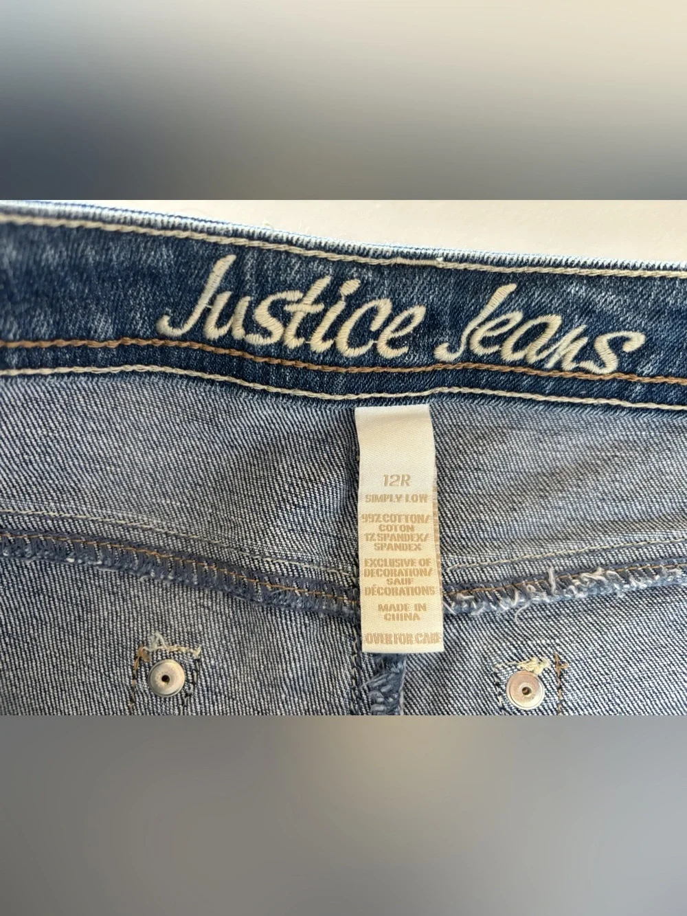 Justice Jeans Girls shorts size 12